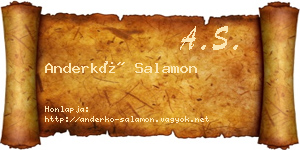 Anderkó Salamon névjegykártya